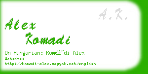 alex komadi business card